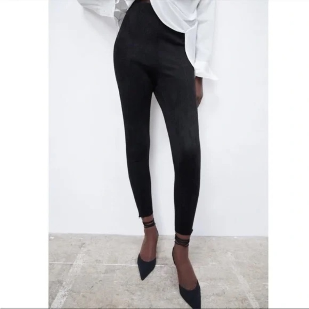 Black Faux Suede Leggings